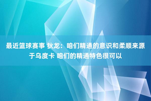 最近篮球赛事 狄龙：咱们精通的意识和柔顺来源于乌度卡 咱们的精通特色很可以