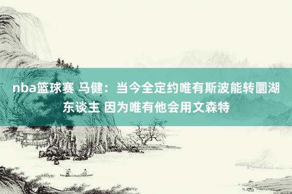 nba篮球赛 马健：当今全定约唯有斯波能转圜湖东谈主 因为唯有他会用文森特