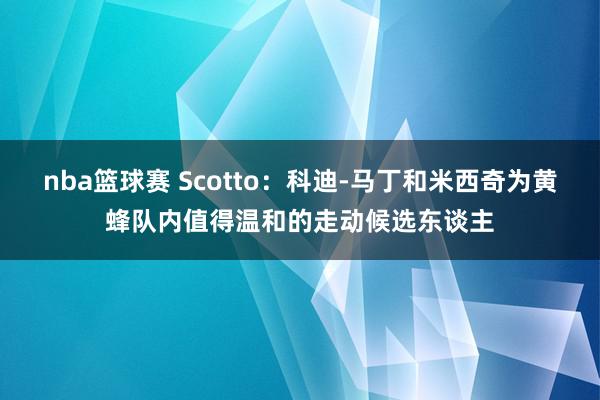 nba篮球赛 Scotto：科迪-马丁和米西奇为黄蜂队内值得温和的走动候选东谈主